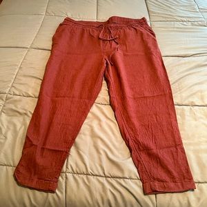 Old Navy Hi-rise Tapered Leg Cropped Linen Pants